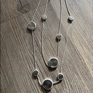 Silver Dragon Eye Layered Necklace